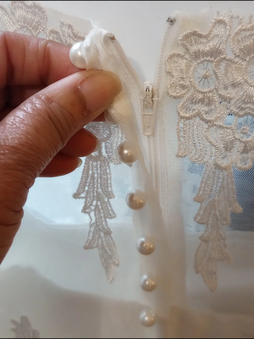White Lace Tulle Flower Girls Dress